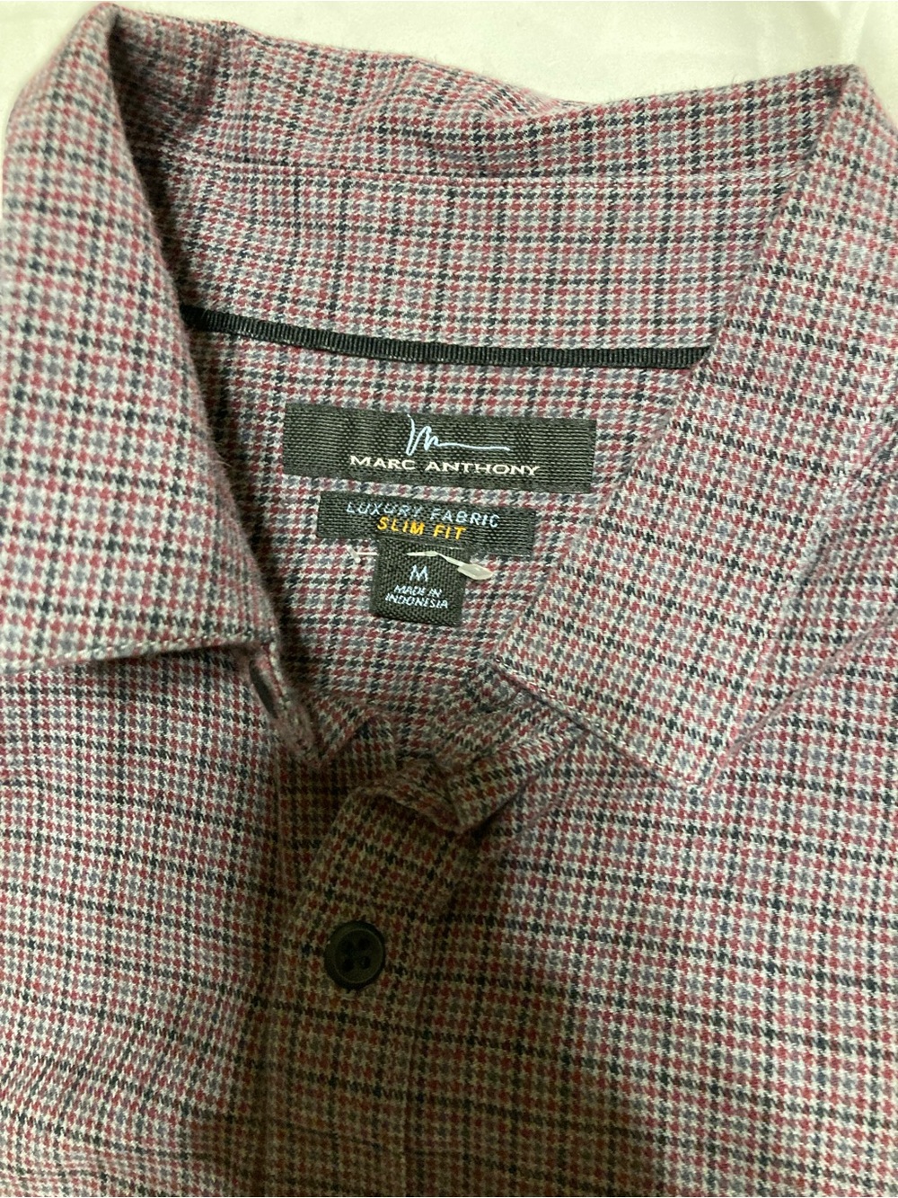 Marc Anthony Men's Micro-Check Button-Down Shirt purple